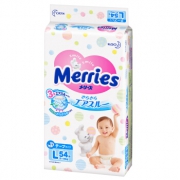 花王（KAO）  Merries 妙而舒 婴儿纸尿裤 L号 54片 *6件
