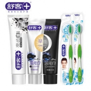 舒克早晚美白牙膏套装 3支牙膏+2支牙刷
