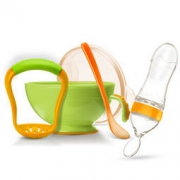 Nuby 努比 92629 儿童餐具 挤压喂食器+研磨碗套装 绿 *2件