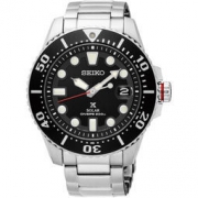 SEIKO 精工 手表 PROSPEX系列 精钢表带太阳能 潜水男表 SNE437J1