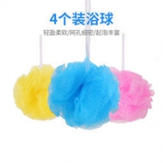 明信 纯色沐浴球 浴花 4只装