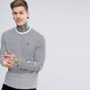 限S码，Lyle & Scott 苏格兰金鹰 男士纯棉条纹长袖T恤 prime会员凑单免费直邮