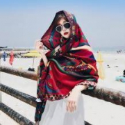 艾尤 女士披肩民族风丝巾