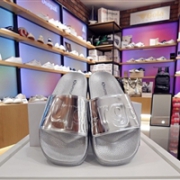 Superga 女款凉拖 金属银色