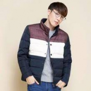 反季特卖：Semir 森马 10415131220 男士立领撞色拼接羽绒服