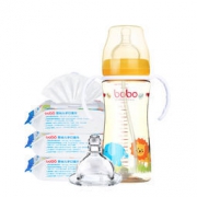 BOBO 乐儿宝 组合装（PPSU宽口径奶瓶260毫升+手口湿巾80片*3包+仿真特护硅胶奶嘴V号）