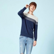 Semir 森马 14C057071113 男士撞色条纹毛衣
