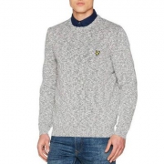 限S码，Lyle & Scott 苏格兰金鹰 Mottled 男士圆领棉质混线针织衫 Prime会员免费直邮含税