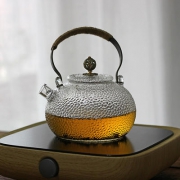 当当优品   光阴系列 祥云锤目纹茶具套装 1个提梁壶+2个斗笠品茗杯