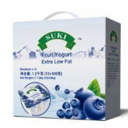 德国进口 多美鲜（SUKI）蓝莓果粒脱脂酸奶 100g*12 礼盒