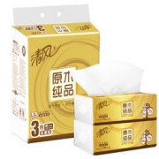 APP 清风 抽纸 原木纯品金装系列 3层130抽纸巾*3包*10件