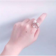 赵丽颖同款！APM 纯银镶晶钻双层珍珠戒指