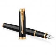 PARKER 派克 2017款IM系列 纯黑丽雅金夹钢笔 F尖