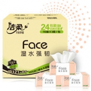 京东PLUS会员：C&S 洁柔 抽纸 粉Face 柔韧3层120抽面巾纸*24包*4件