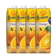 限地区：Cyprina 塞浦丽娜 100%纯橙汁1L*4瓶*2件