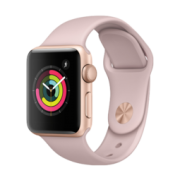 14点开始： Apple 苹果 Watch Series 3 智能手表 （GPS款 38毫米 金色铝金属表壳 粉砂色运动型表带 MQKW2CH/A）