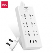 deli 得力 27080 USB插座 3USB接口+6组合孔 智能快充插线板 *3件