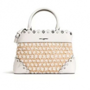 Karl  Lagerfeld 卡尔·拉格斐 Elsa Saffiano Straw Satchel 女士手提包