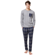 网易严选 男式色织方格家居服