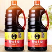 中华老字号，清香园旗下 中坝 鲜味生抽酱油 1800ml*2瓶
