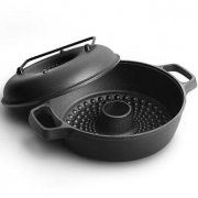 COOKER KING 炊大皇 K24ATQ9 厚铸铁无涂层烤锅 24cm 赠防烫手套