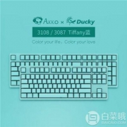 限Plus会员，AKKO 艾酷 Ducky Zero 3087 PBT 87键机械键盘侧刻版 Tiffany蓝红轴
