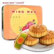 少有打折！香港老字号 150g*4 元朗荣华 蛋黄金翡翠莲蓉月饼礼盒