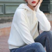 凡兵 H6808 女款羊毛混纺连帽卫衣