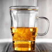 茶水分离设计：漫漫屋 过滤式泡茶玻璃杯 500ML