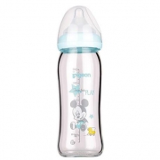贝亲（Pigeon）  Disney 自然实感 AA153 宽口径玻璃彩绘奶瓶 米奇 240ml *2件