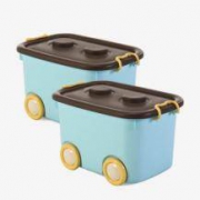 当当优品 带滑轮车型收纳箱 50L 2个装