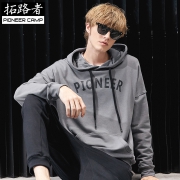 拓路者 男宽松连帽加绒卫衣