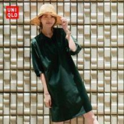 14日0点： UNIQLO 优衣库 408770 女士丝光棉抽褶连衣裙