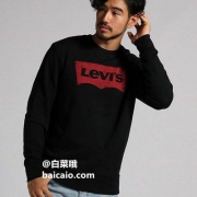 经典蝙蝠翼Logo，Levi's 李维斯 男士纯棉圆领卫衣 Prime会员免费直邮含税