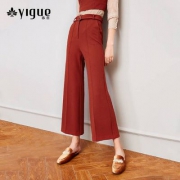 亦谷 YIGUE 2018秋款 女士修身高腰阔腿九分裤 两色