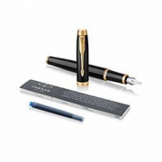 Parker 派克 IM 纯黑丽雅金夹 钢笔 F尖