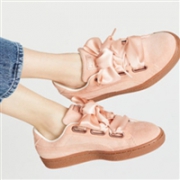 Puma 彪马 Basket Heart Corduroy 女子蝴蝶结板鞋