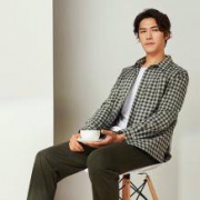 严选 设计款 男子森林绿家居衬衫