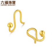 六福珠宝 GMGTBE0009 金圆珠耳钩 1.16g