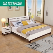 QuanU 全友 121807 北欧时尚床 1.8m床+床头柜*2+床垫