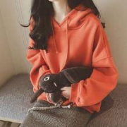 虹萝 女士加绒连帽卫衣