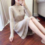 云美莎 蕾丝拼接连衣裙