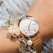 Michael Kors MK3841 Portia 水钻花朵玫瑰金女士石英时尚手表
