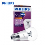 PHILIPS 飞利浦 LED灯泡 球泡 暖色黄光 E27 5.5W*2件
