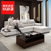 顾家家居 KUKa 爱舒仕 1897B 真皮沙发组合 3人位+躺左