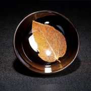 非物质文化遗产，红英 景德镇手工木叶盏 送锤目纹树叶防烫杯垫（数量有限）