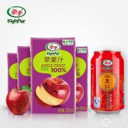 南航指定饮品，牵手 100%苹果汁饮料250ml*4盒+山楂汁1罐310ml