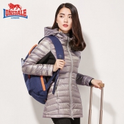 龙狮戴尔（LONSDALE）    90%白鸭绒女士连帽羽绒服 3色