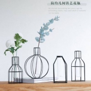 极有家认证，目木家居 MUMUstudio 北欧风铁艺几何透明玻璃花瓶 多款