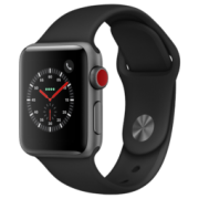 Apple 苹果 Watch Series 3智能手表（GPS+蜂窝网络款、38毫米、运动型表带、黑色）